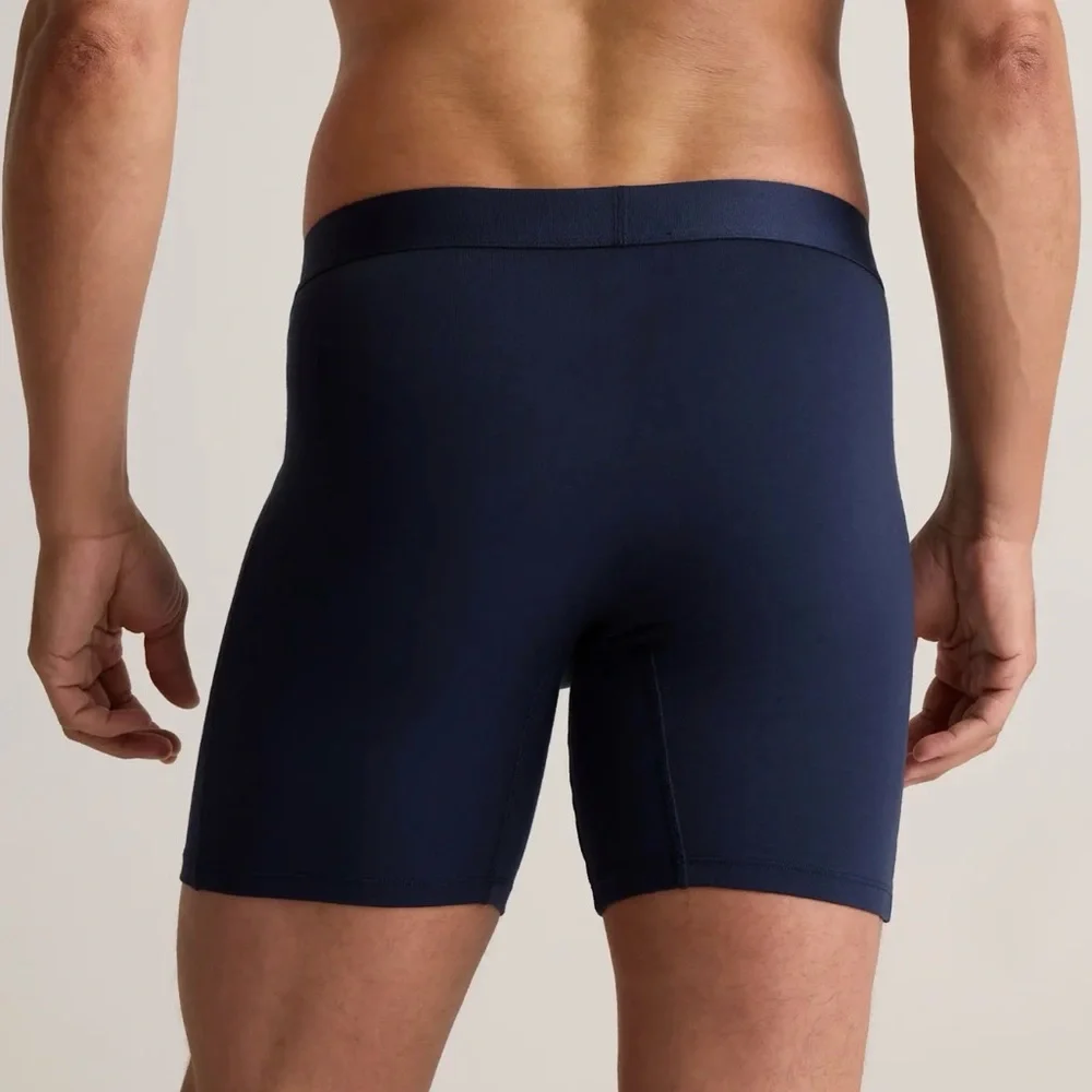 Quince Organic Cotton 6” Boxer Briefs for Men Navy Size Medium Pack of 3 Y764